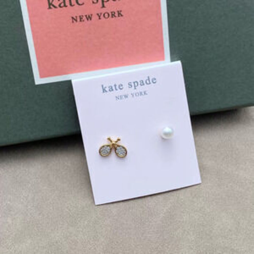kate spade Pearl CZ Asymmetric Earrings